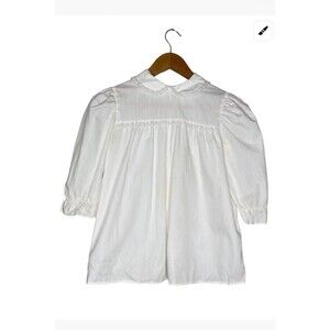 Yves Saint Laurent VTG Prairie Puff Sleeve Peter Pan Collar Dress Sz 10